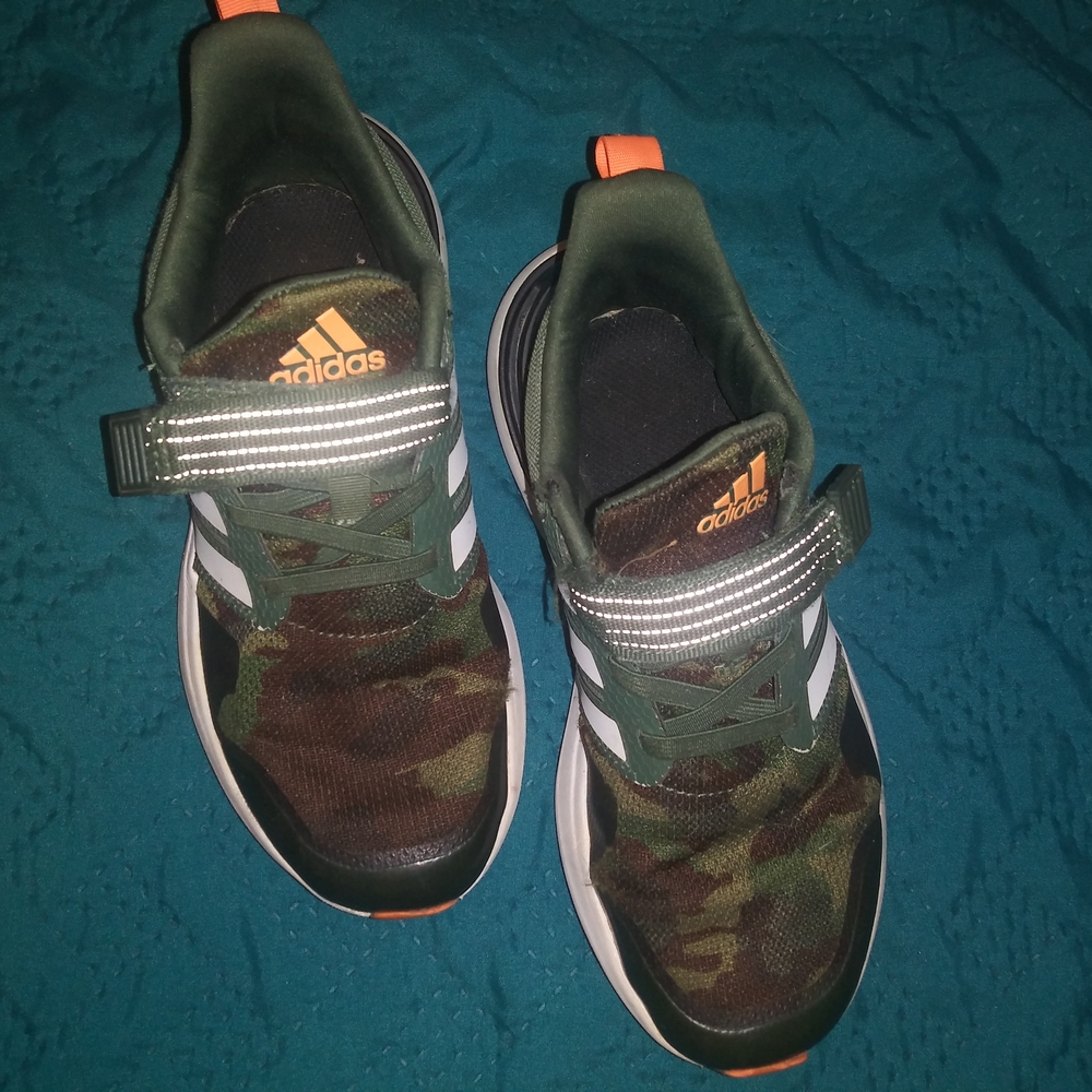 Adidas Kids Camo Green Sneakers